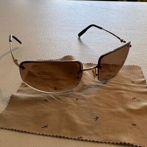 Vintage Kate Spade Aviator Sunglasses with pink leather case and original box